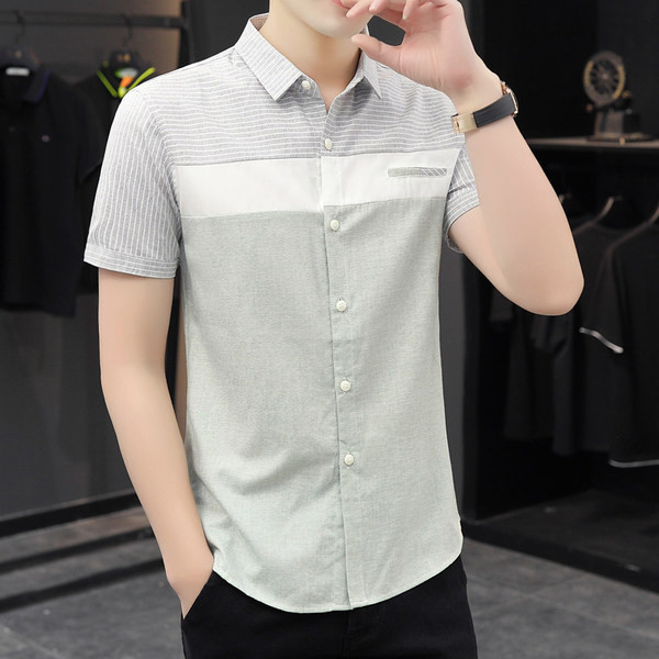 Актуална мъжка риза с класическа яка-Slim модел