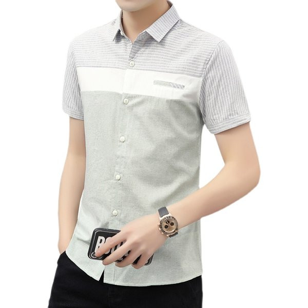 Актуална мъжка риза с класическа яка-Slim модел