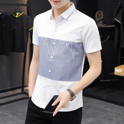 Нов модел мъжка вталена риза с къси ръкави