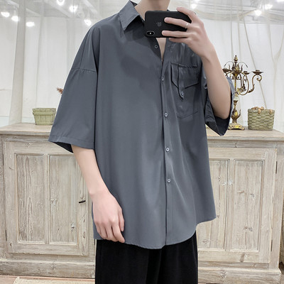 Férfi nyári ing 3/4 ujjú sima modellel