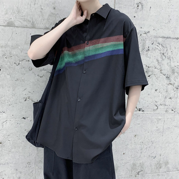 Ежедневна риза свободен модел с 3/4 ръкав за мъже