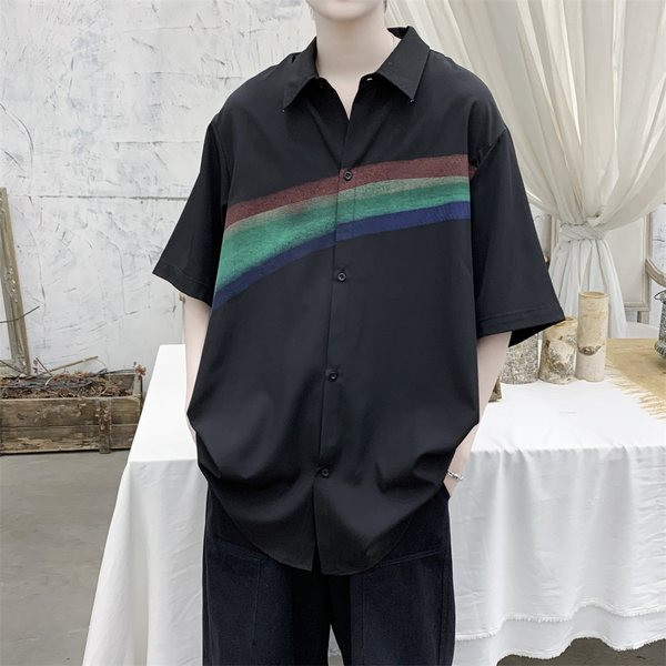 Ежедневна риза свободен модел с 3/4 ръкав за мъже