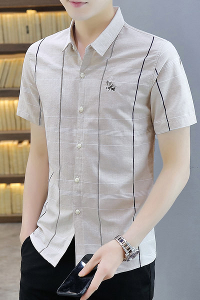 Нов модел мъжка риза с бродерия и копчета