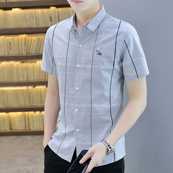 Нов модел мъжка риза с бродерия и копчета