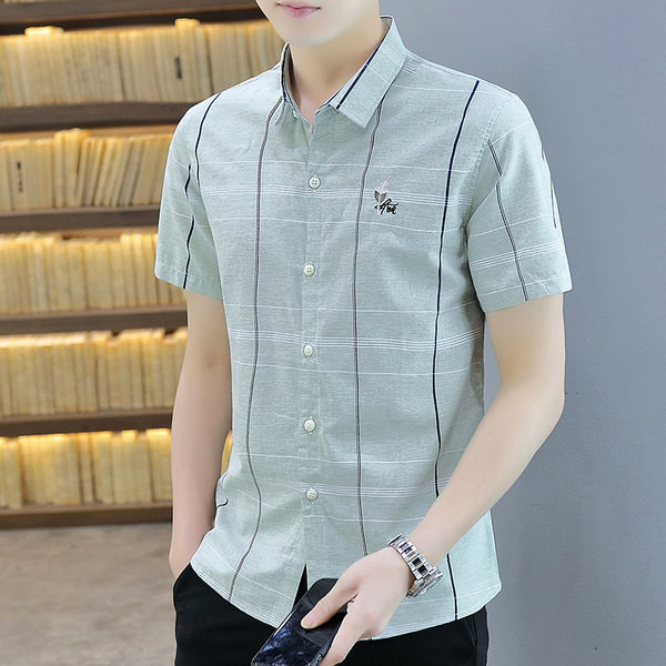 Нов модел мъжка риза с бродерия и копчета