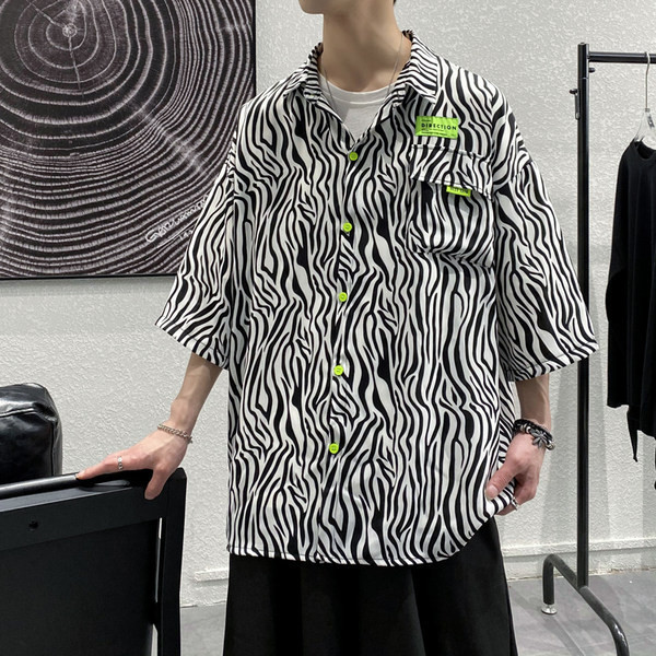 Стилна мъжка риза в леопардов принт с 3/4 ръкав 