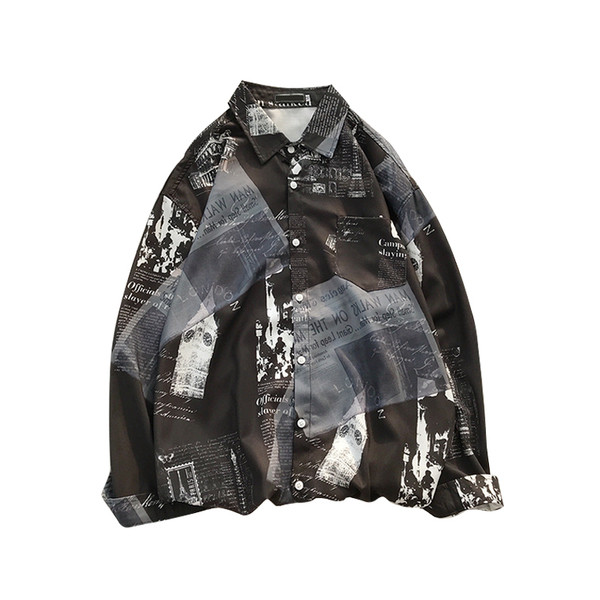 Мъжка риза с шарен десен в големи размери