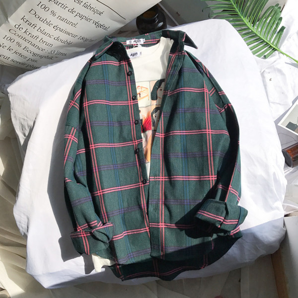 Карирана ежедневна риза с копчета