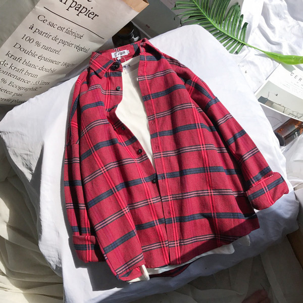 Карирана ежедневна риза с копчета