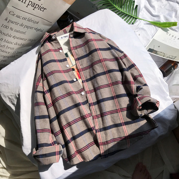 Карирана ежедневна риза с копчета