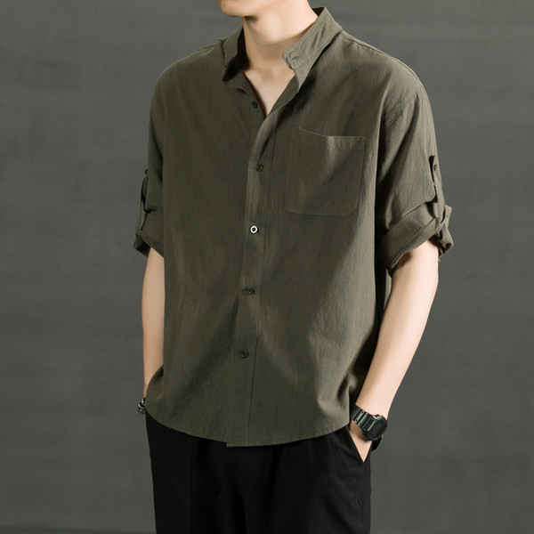 Мъжка риза с 3/4 ръкав в няколко цвята 