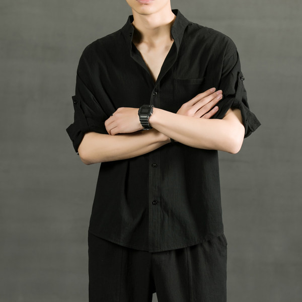 Мъжка риза с 3/4 ръкав в няколко цвята 