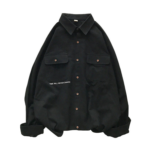 Модерна мъжка риза с големи джобове и копчета