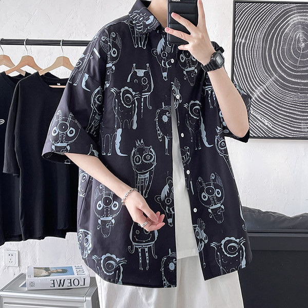 Стилна мъжка риза с апликации и класическа яка 