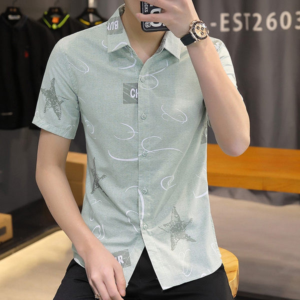 Стилна мъжка риза с къси ръкави 