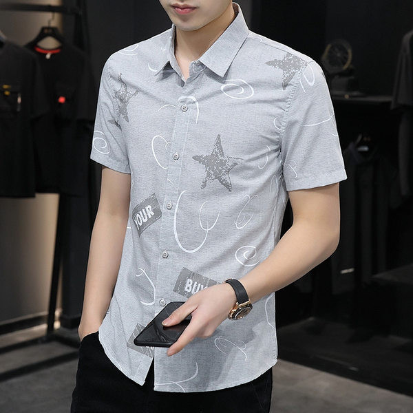 Стилна мъжка риза с къси ръкави 