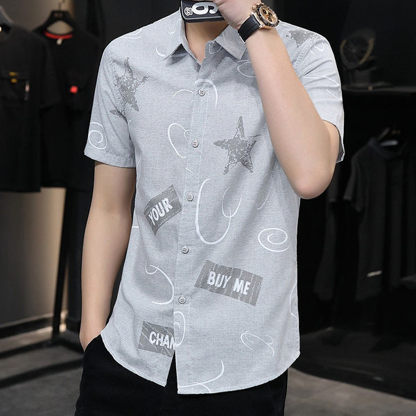 Стилна мъжка риза с къси ръкави 