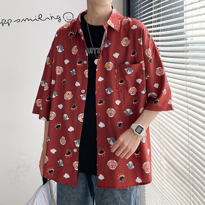 Ежедневна мъжка риза с апликации-широк модел