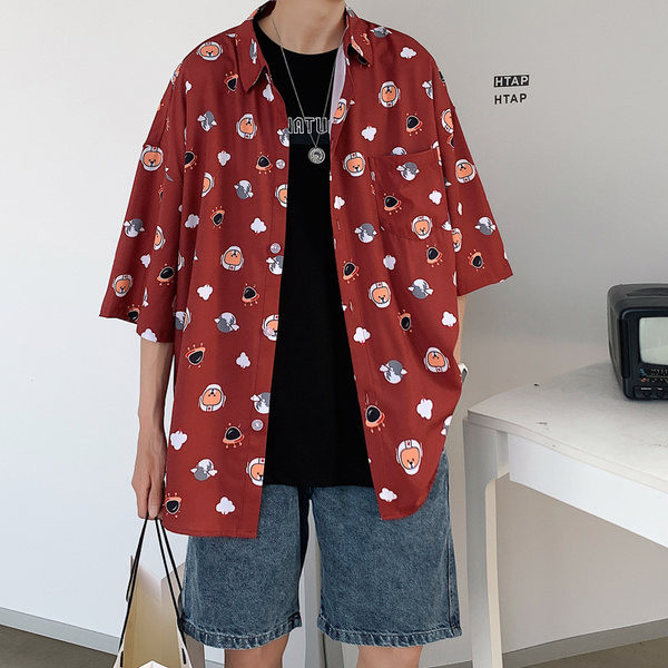 Ежедневна мъжка риза с апликации-широк модел