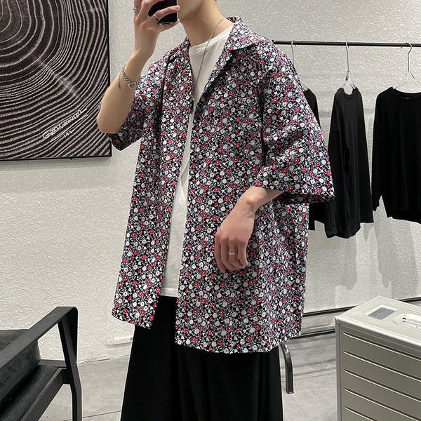 Мъжка лятна риза с 3/4 ръкав -копчета и джоб 