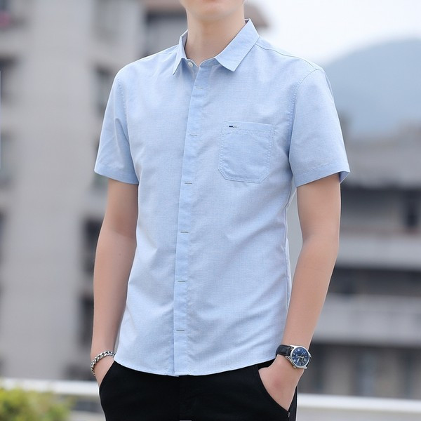 Актуална мъжка риза с джоб и къс ръкав