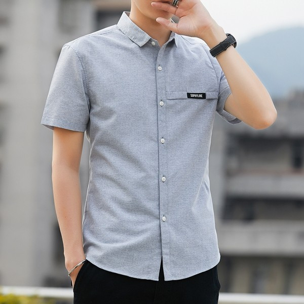 Модерна риза с джоб и копчета