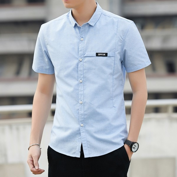 Модерна риза с джоб и копчета