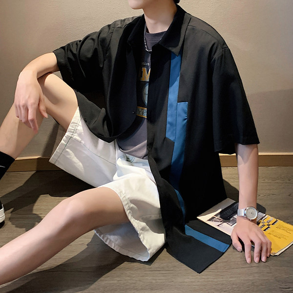 Широк модел лятна риза с къс ръкав