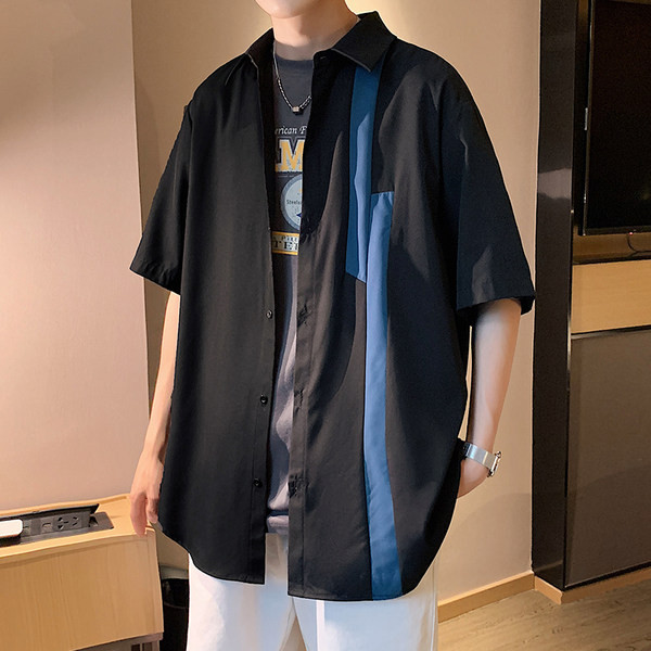 Широк модел лятна риза с къс ръкав