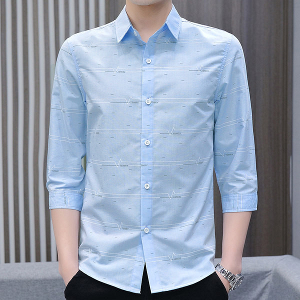 Актуална мъжка риза с класическа яка и копчета-в три цвята