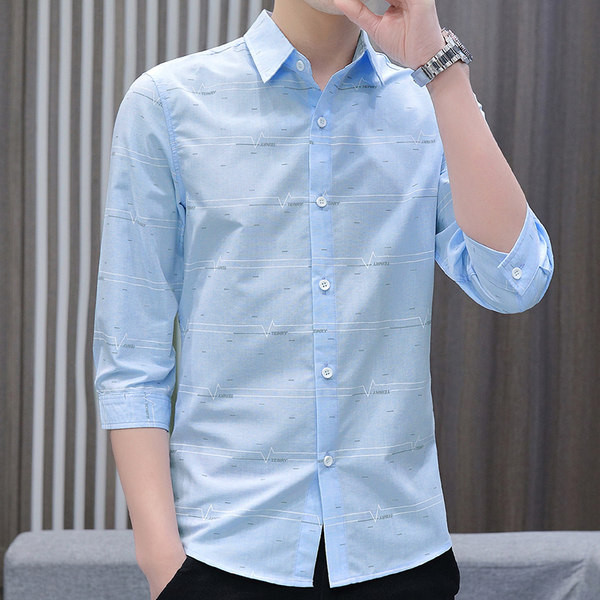 Актуална мъжка риза с класическа яка и копчета-в три цвята