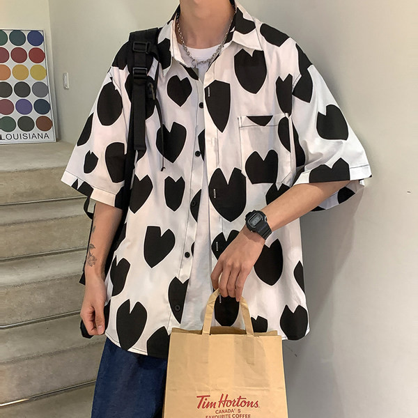 Лятна цветна риза с апликация сърца