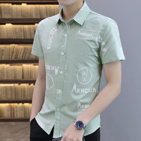 Нов модел мъжка риза с надписи и копчета