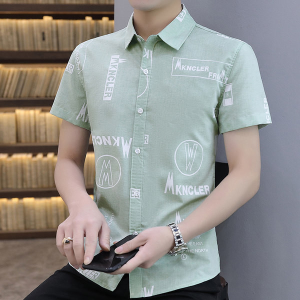 Нов модел мъжка риза с надписи и копчета