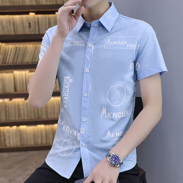 Нов модел мъжка риза с надписи и копчета