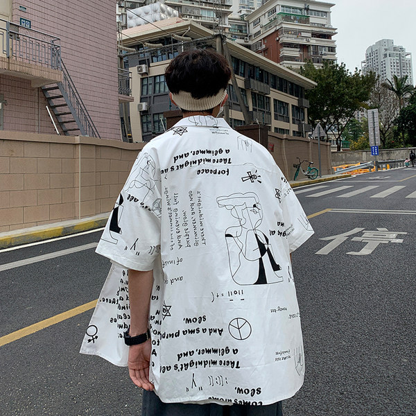 Лятна широка риза с щампа за мъже