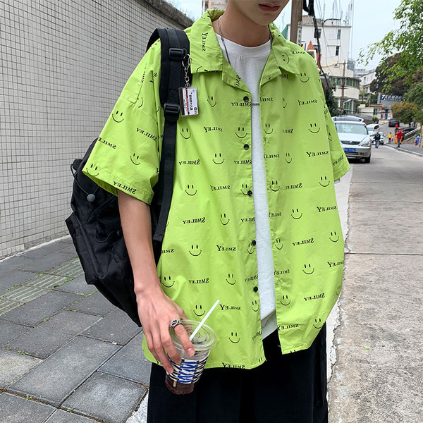 Лятна широка риза с щампа за мъже