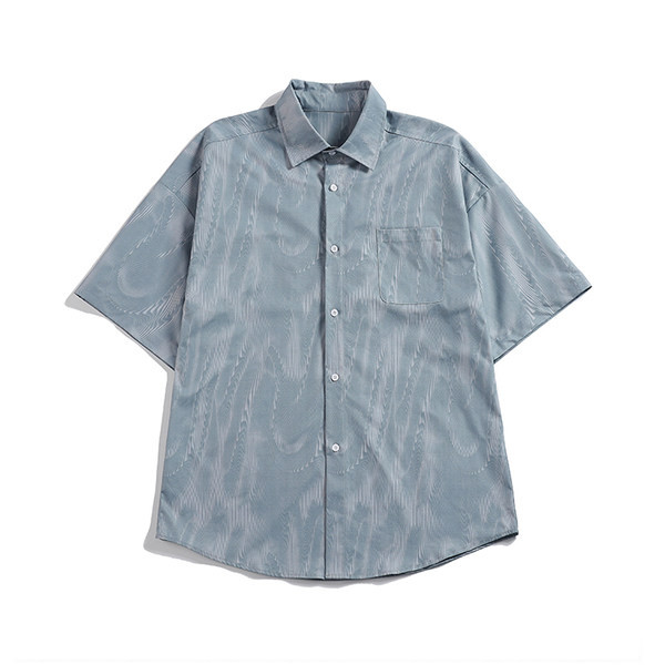 Широк модел лятна риза с джоб и преливащи се цветове