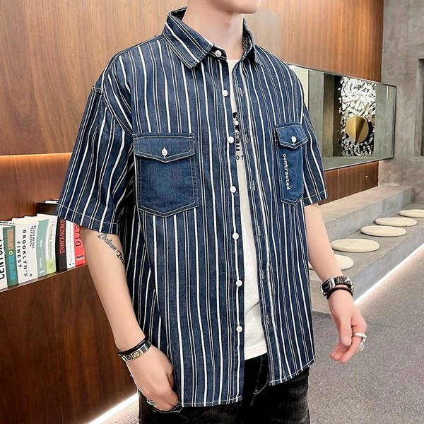 Нов модел мъжка риза с джобове и класическа яка