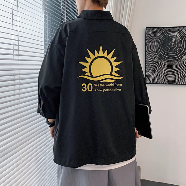 Лятна риза за мъже с щампа на гърба