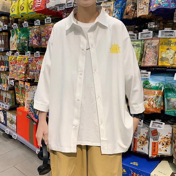 Лятна риза за мъже с щампа на гърба