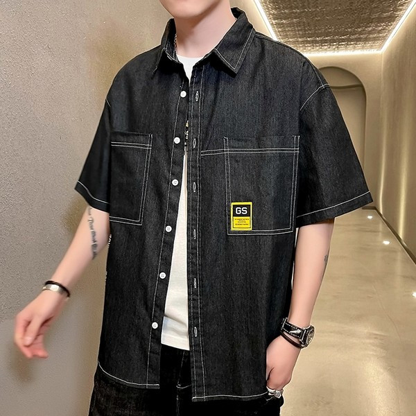 Модерна риза с джобове и класическа яка 