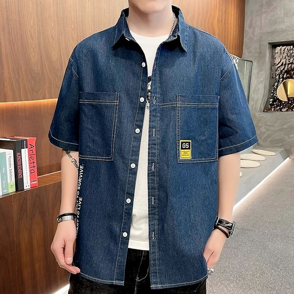 Модерна риза с джобове и класическа яка 