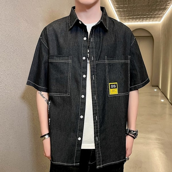 Модерна риза с джобове и класическа яка 