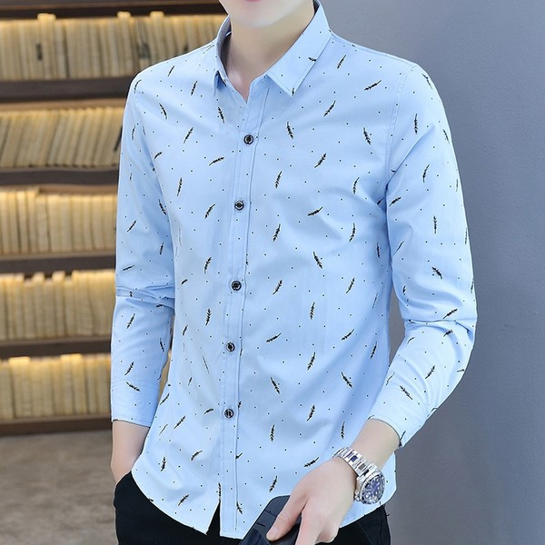 Нов модел мъжка риза с копчета в три цвята