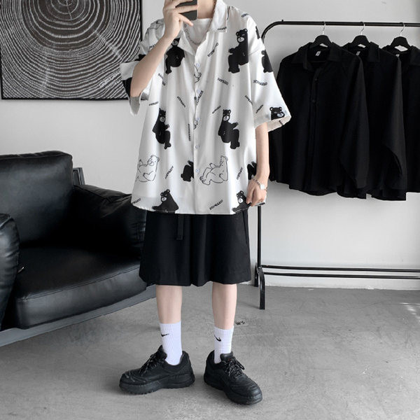 Лятна риза за мъже с апликация мече