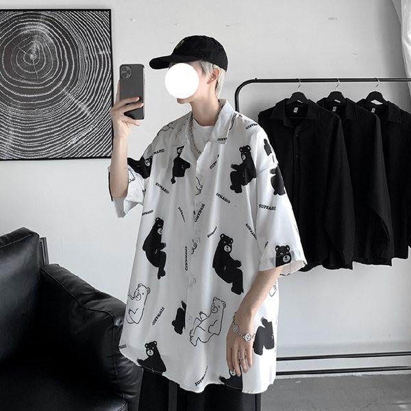 Лятна риза за мъже с апликация мече