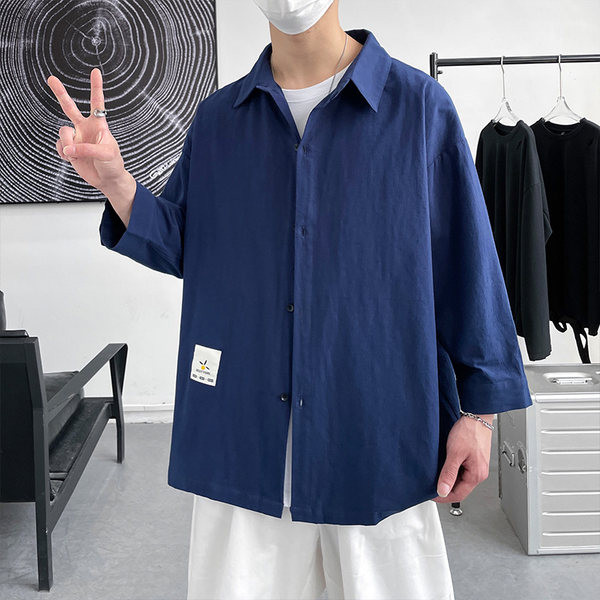 Лятна широка риза за мъже с емблема