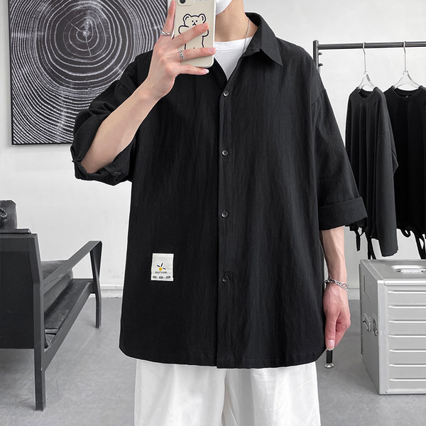 Лятна широка риза за мъже с емблема