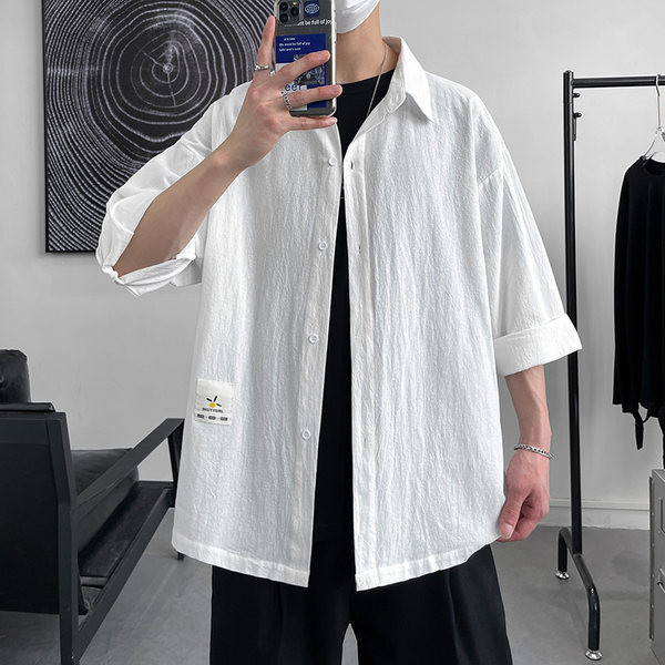 Лятна широка риза за мъже с емблема